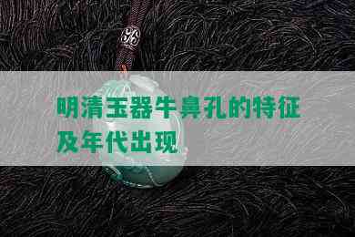 明清玉器牛鼻孔的特征及年代出现