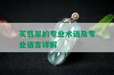 买翡翠的专业术语及专业语言详解