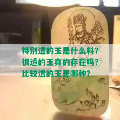 特别透的玉是什么料？很透的玉真的存在吗？比较透的玉是哪种？