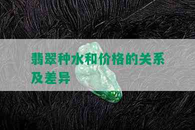 翡翠种水和价格的关系及差异