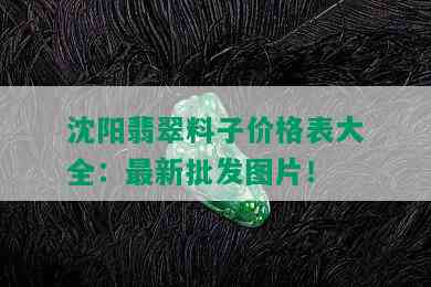 沈阳翡翠料子价格表大全：最新批发图片！