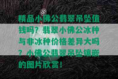 精品小佛公翡翠吊坠值钱吗？翡翠小佛公冰种与非冰种价格差异大吗？小佛公翡翠吊坠镶嵌的图片欣赏！