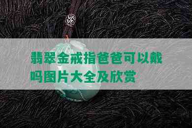 翡翠金戒指爸爸可以戴吗图片大全及欣赏