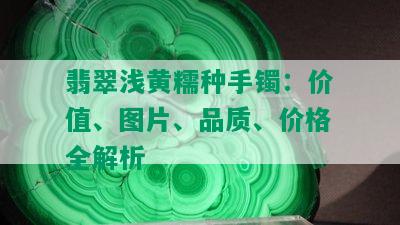 翡翠浅黄糯种手镯：价值、图片、品质、价格全解析