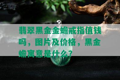 翡翠黑金金蟾戒指值钱吗，图片及价格，黑金蟾寓意是什么？