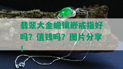 翡翠大金蟾镶嵌戒指好吗？值钱吗？图片分享！