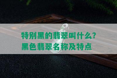 特别黑的翡翠叫什么？黑色翡翠名称及特点