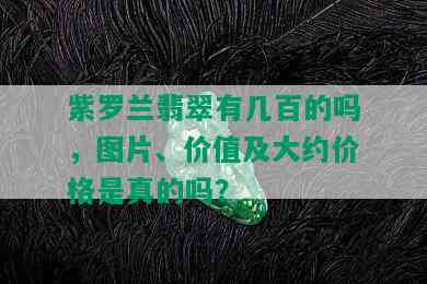 紫罗兰翡翠有几百的吗，图片、价值及大约价格是真的吗？