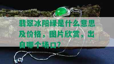 翡翠冰阳绿是什么意思及价格，图片欣赏，出自哪个场口？