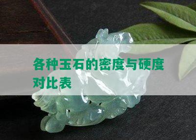 各种玉石的密度与硬度对比表