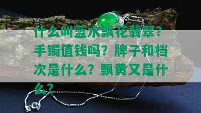 什么叫蓝水飘花翡翠？手镯值钱吗？牌子和档次是什么？飘黄又是什么？