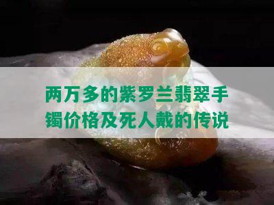 两万多的紫罗兰翡翠手镯价格及死人戴的传说