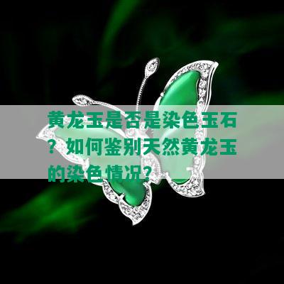 黄龙玉是否是染色玉石？如何鉴别天然黄龙玉的染色情况？