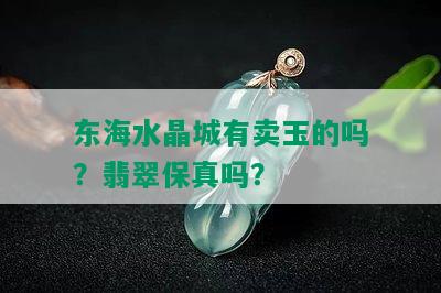 东海水晶城有卖玉的吗？翡翠保真吗？