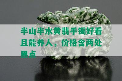 半山半水黄翡手镯好看且能养人，价格含两处黑点