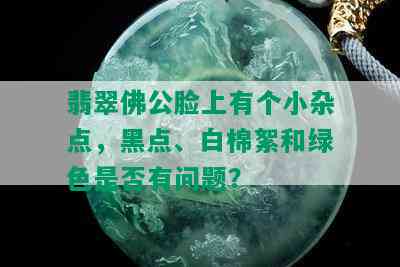 翡翠佛公脸上有个小杂点，黑点、白棉絮和绿色是否有问题？