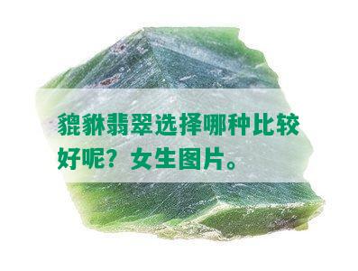 貔貅翡翠选择哪种比较好呢？女生图片。