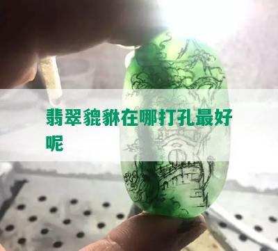 翡翠貔貅在哪打孔更好呢