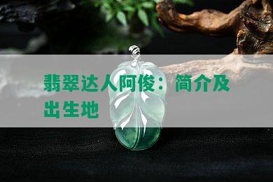 翡翠达人阿俊：简介及出生地