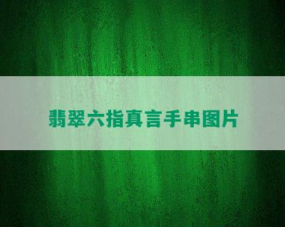 翡翠六指真言手串图片