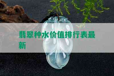 翡翠种水价值排行表最新