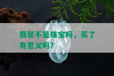 翡翠不是珠宝吗，买了有意义吗？