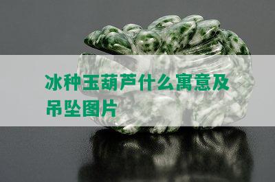 冰种玉葫芦什么寓意及吊坠图片