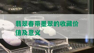 翡翠春带墨翠的收藏价值及意义