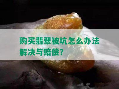 购买翡翠被坑怎么办法解决与赔偿？