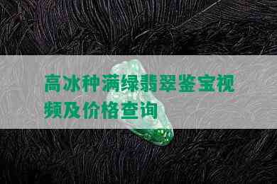 高冰种满绿翡翠鉴宝视频及价格查询