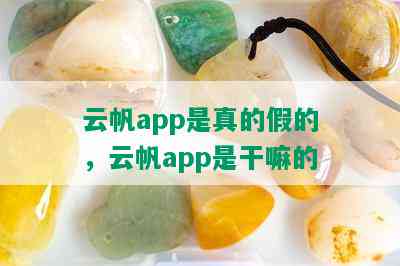 云帆app是真的假的，云帆app是干嘛的