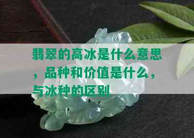 翡翠的高冰是什么意思，品种和价值是什么，与冰种的区别