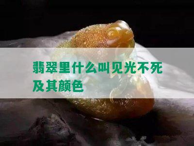 翡翠里什么叫见光不死及其颜色