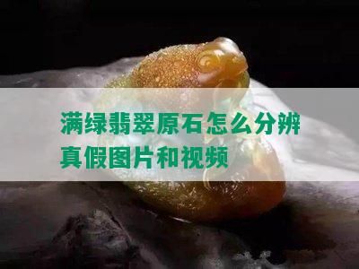 满绿翡翠原石怎么分辨真假图片和视频