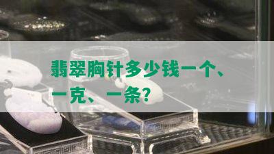 翡翠胸针多少钱一个、一克、一条？