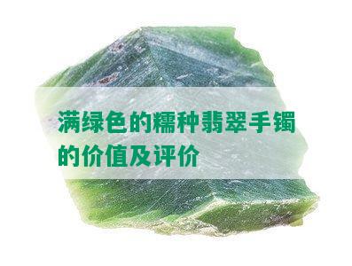 满绿色的糯种翡翠手镯的价值及评价