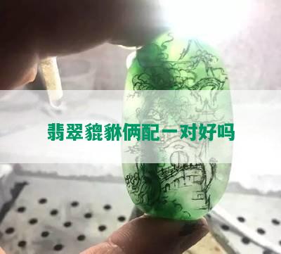 翡翠貔貅俩配一对好吗