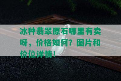 冰种翡翠原石哪里有卖呀，价格如何？图片和价位详情！