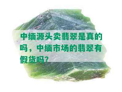 中缅源头卖翡翠是真的吗，中缅市场的翡翠有假货吗？