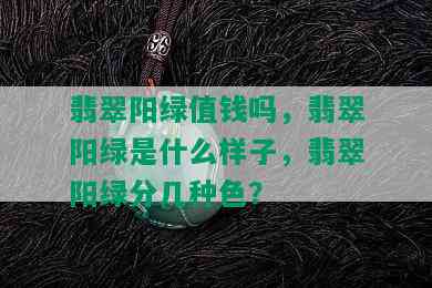 翡翠阳绿值钱吗，翡翠阳绿是什么样子，翡翠阳绿分几种色？