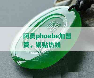 阿贵phoebe加盟费，锅贴热线