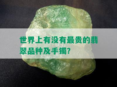 世界上有没有最贵的翡翠品种及手镯？