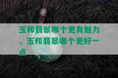 玉和翡翠哪个更有魅力，玉和翡翠哪个更好一点