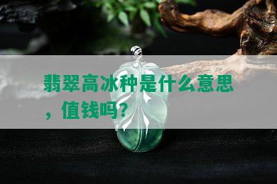 翡翠高冰种是什么意思，值钱吗？