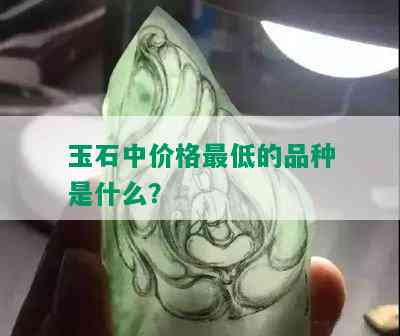 玉石中价格更低的品种是什么？