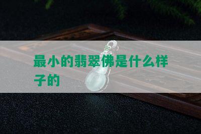 最小的翡翠佛是什么样子的