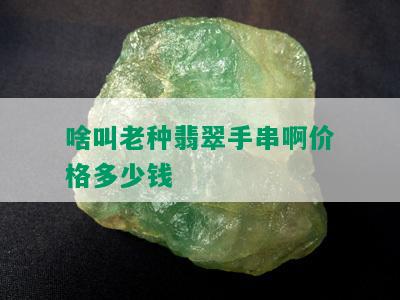 啥叫老种翡翠手串啊价格多少钱