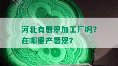 河北有翡翠加工厂吗？在哪里产翡翠？