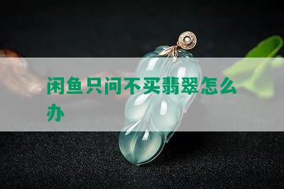 闲鱼只问不买翡翠怎么办