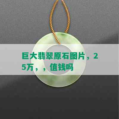 巨大翡翠原石图片，25万，，值钱吗